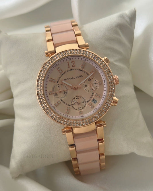 MK Parker 5896-Rose Gold ( Chronograph Watch) - Hotgadget