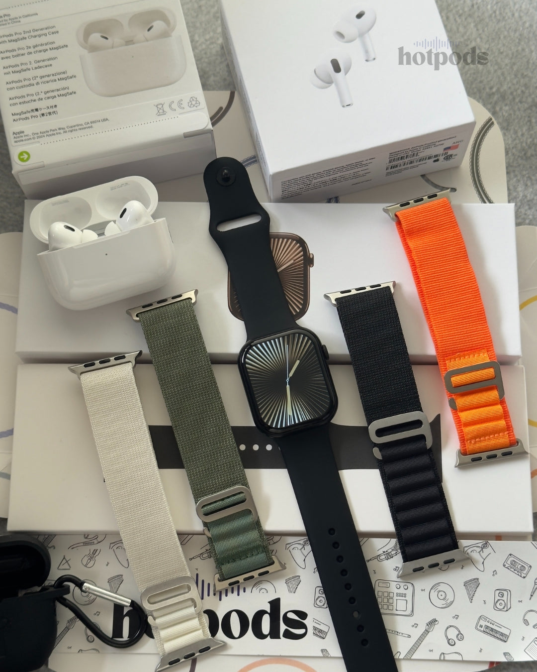 Hotpods Series 10 Edge Smart Watch & Hotpods Pro 2nd Gen ANC GPS Wireless Earbuds Combo